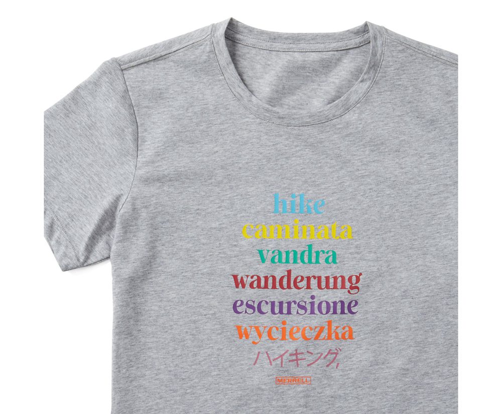 Manga Curta Senhora - Merrell Hike Translate Tee - Cinzentas - OCK380291